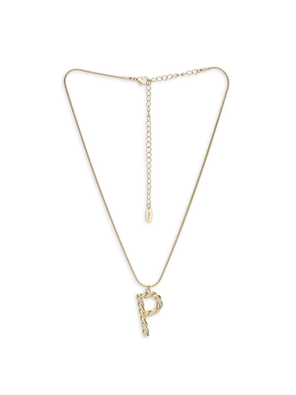 NEW ETTIKA REVOLVE 18K Goldplated Twisted Crystal Initial Pendant Necklace P